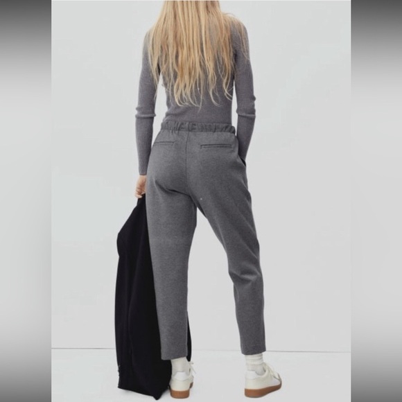 Everlane Gray Tailored Trousers Professional With Elastic Waist Fit Size M - Picture 2 of 15